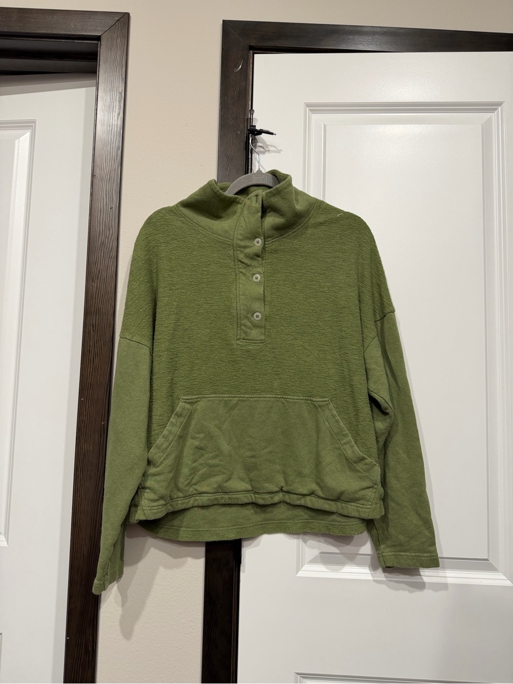 REI Sweater Women Medium Green Wallace Lake Fleece Pullover Hemp
Cotton Blend